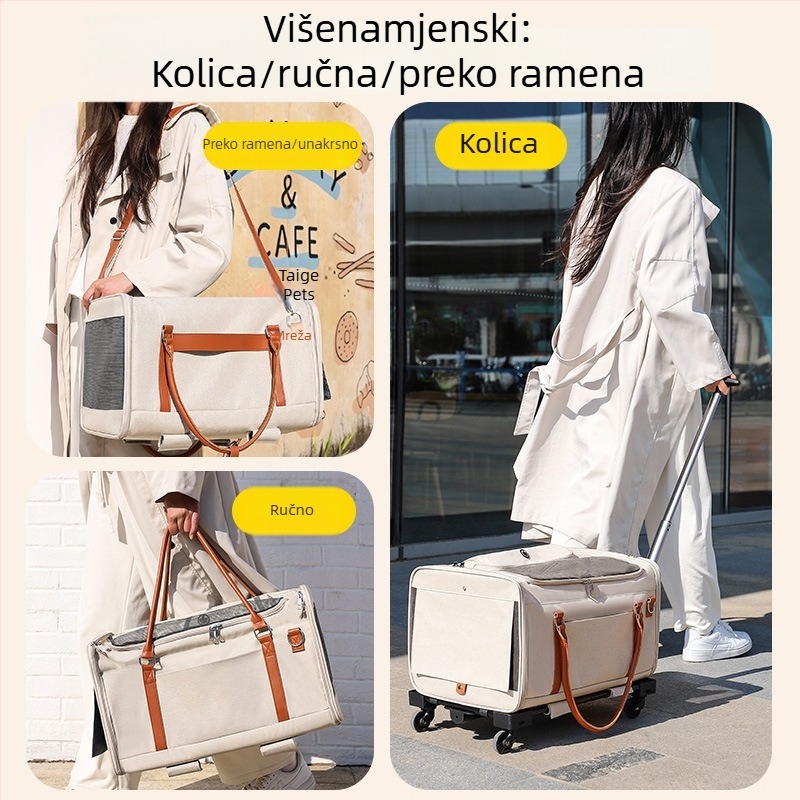 Oxford materijal, prijenosna torba za kućne ljubimce – mačke i mali psi, velika kapaciteta, putovanje automobilom, pogodno za 3–5 kg