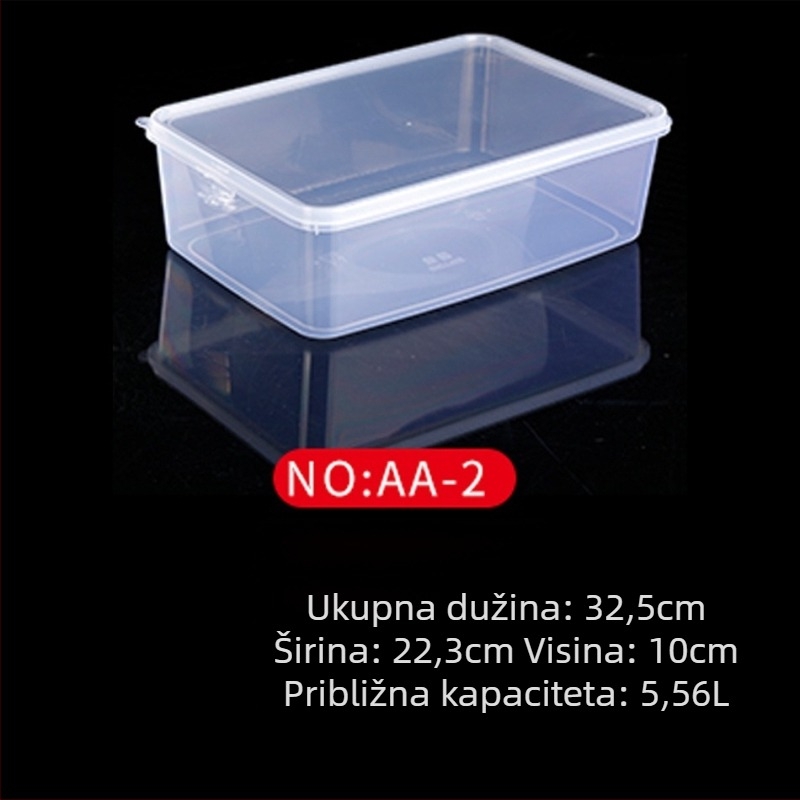 Plastična kutija za čuvanje svježine, kuhinjska kutija, pravokutnog oblika, pogodna za mikrovalnu, kapacitet 0.8-5 L, s poklopcem
