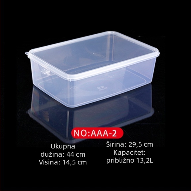 Plastična kutija za čuvanje svježine, kuhinjska kutija, pravokutnog oblika, pogodna za mikrovalnu, kapacitet 0.8-5 L, s poklopcem