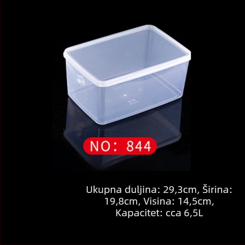 Plastična kutija za čuvanje svježine, kuhinjska kutija, pravokutnog oblika, pogodna za mikrovalnu, kapacitet 0.8-5 L, s poklopcem