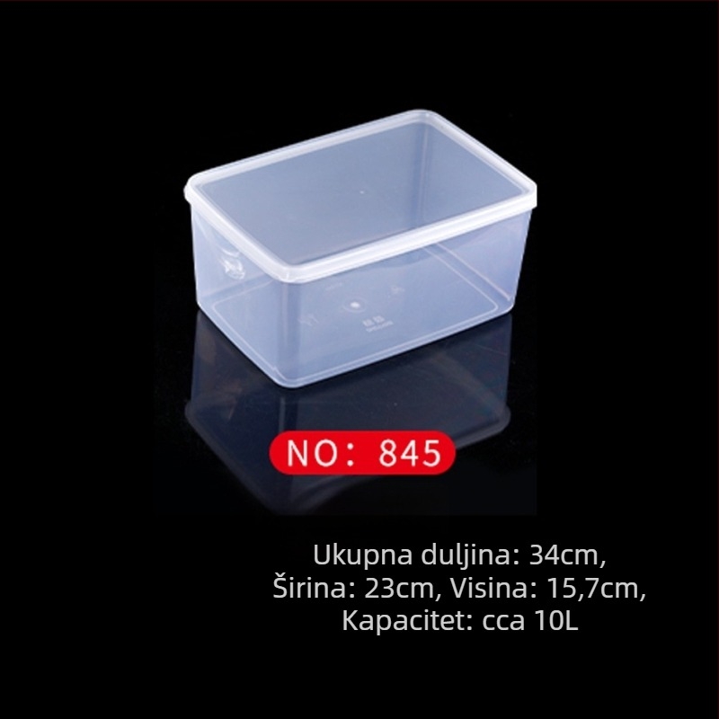 Plastična kutija za čuvanje svježine, kuhinjska kutija, pravokutnog oblika, pogodna za mikrovalnu, kapacitet 0.8-5 L, s poklopcem