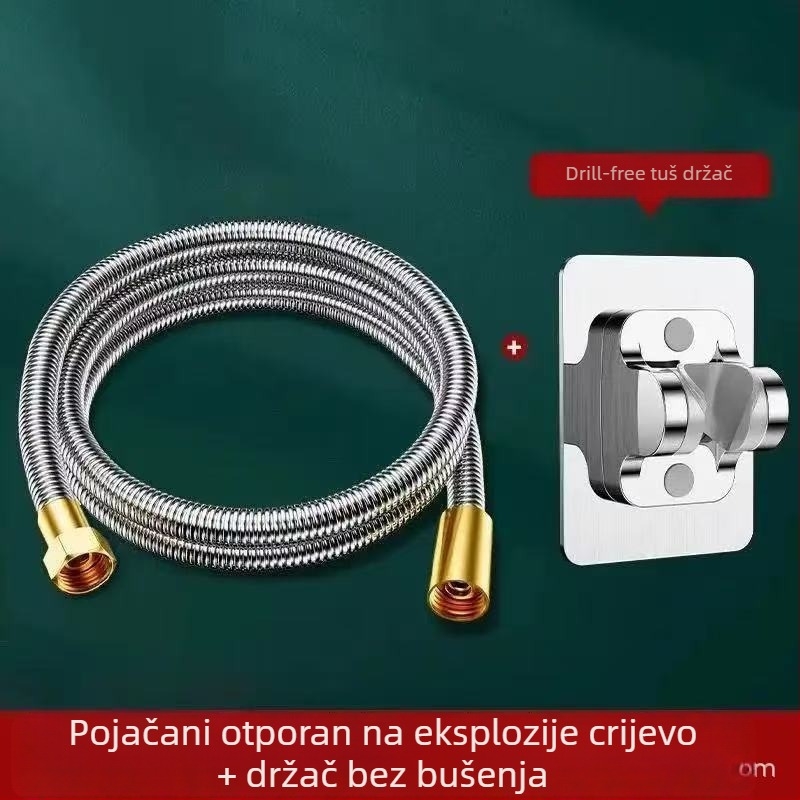 Meijian tuš šipka s bakrenim poklopcem, nehrđajući čelik visokotlačna dovodna cijev, zadebljani spoj
