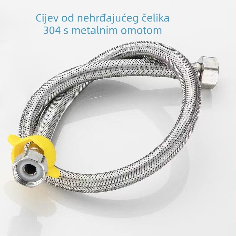 304 nehrđajući čelik dvostruki ulaz, ojačano metalno crijevo, model 8801818, 1,6 MPa, 0–90 °C, ručna montaža
