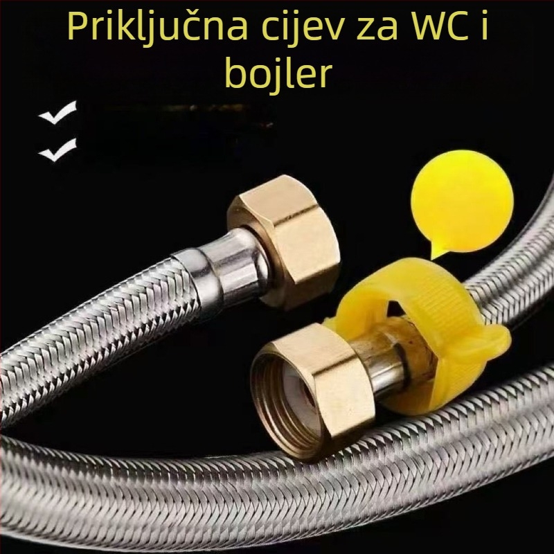 304 nehrđajući čelik opleteni dovod za bojler,produžen, otporan na eksploziju, PVC spoj s slavine, CE certifikat