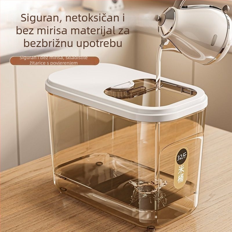 Kutija za skladištenje riže, zatvorena, otporna na vlagu, repelent protiv insekata, kapacitet 10 L, PP plast