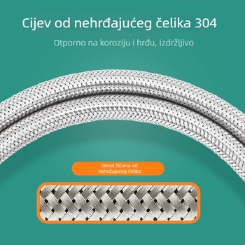 304 nehrđajući čelik — cijev velikog protoka za ulaz vode u bojler, metalno pletene cijevi, 16 MPa, 80°C, model AFDLLJSG-001