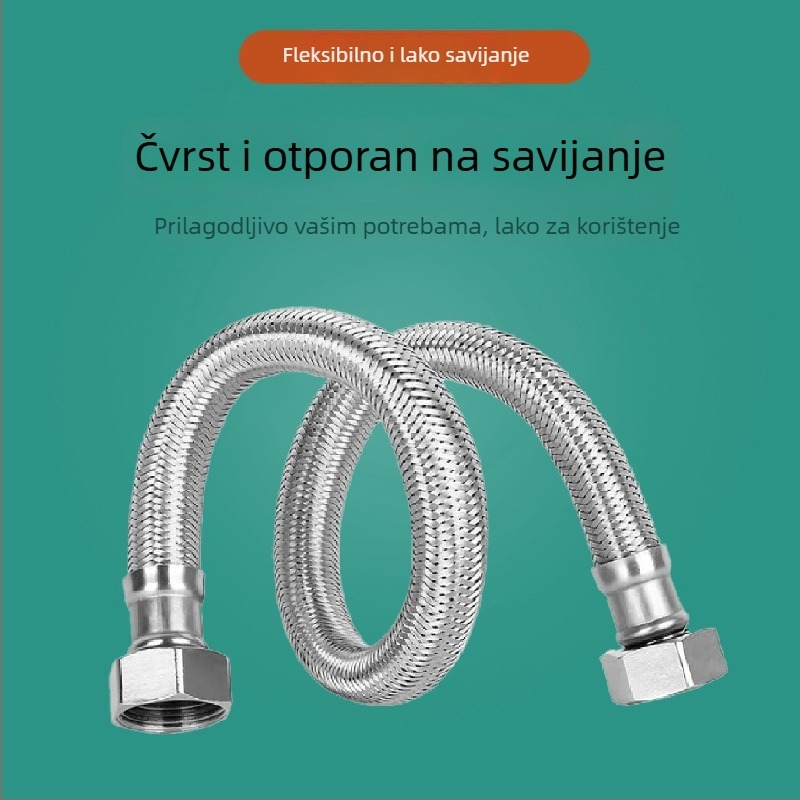 304 nehrđajući čelik — cijev velikog protoka za ulaz vode u bojler, metalno pletene cijevi, 16 MPa, 80°C, model AFDLLJSG-001