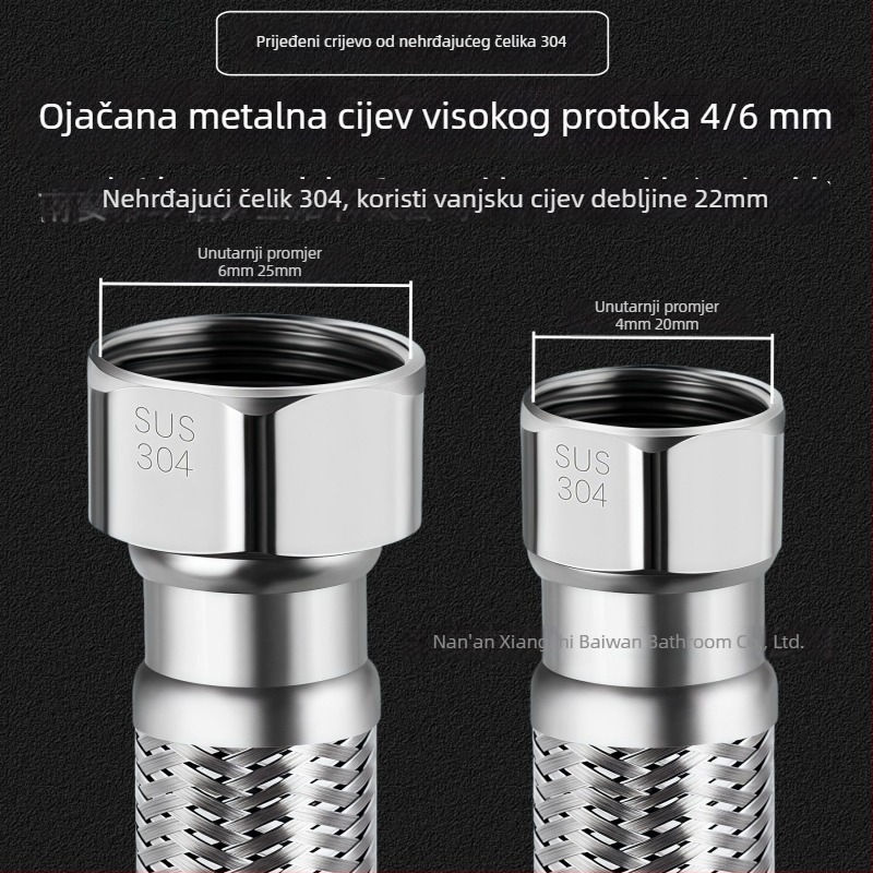 Beautiful Lion opleteni spoj za bojler od nehrđajućeg čelika 304, otporan na eksplozije, model s 4 ili 6 točaka, navojni priključak, toplu i hladnu vodu