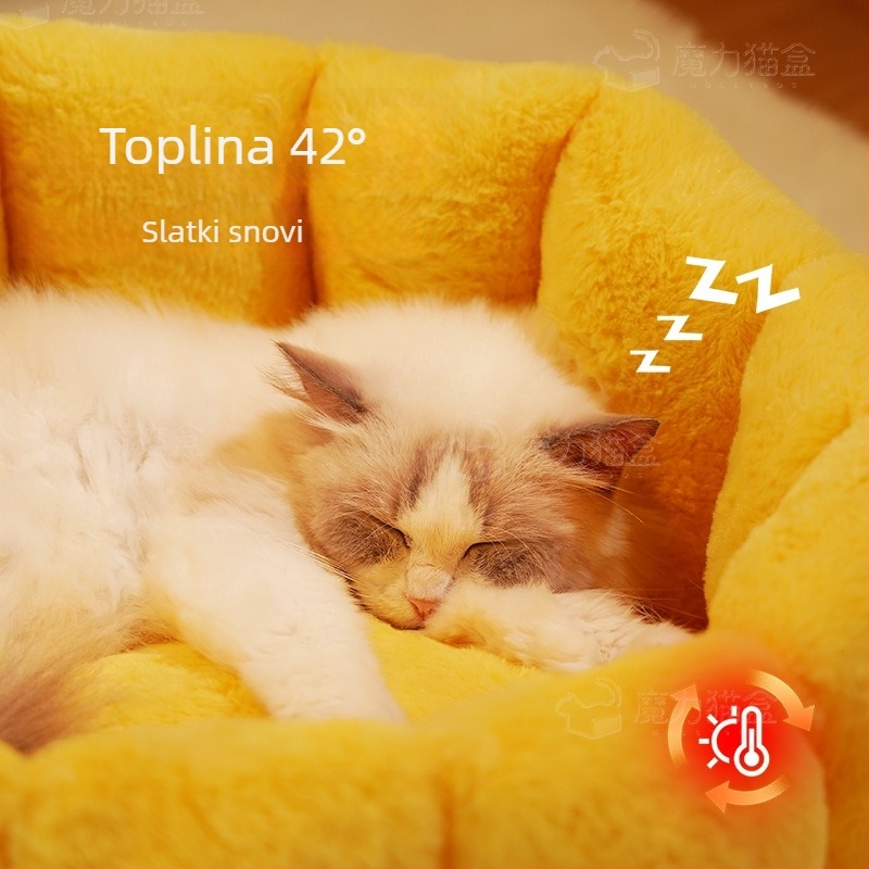 Mačje gnijezdo za sve sezone, zimska toplina, poluzatvoren, uzdignuto, sigurno | Materijali: PP Cotton, Rabbit Fur | Porijeklo: Jiangsu | Brend: mollybox Magic Cat Box | Šifra proizvoda: Cannelé Cat Nest