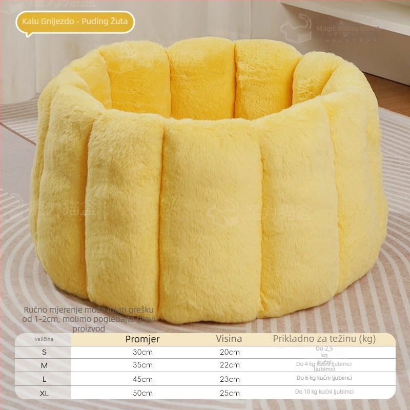 Mačje gnijezdo za sve sezone, zimska toplina, poluzatvoren, uzdignuto, sigurno | Materijali: PP Cotton, Rabbit Fur | Porijeklo: Jiangsu | Brend: mollybox Magic Cat Box | Šifra proizvoda: Cannelé Cat Nest