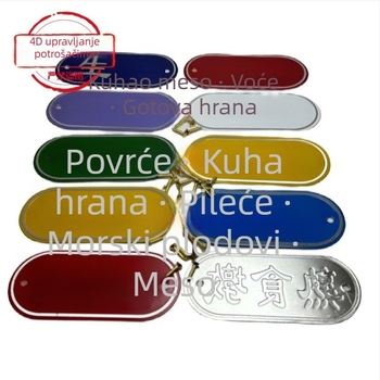Set kuhinjskih oznaka od aluminijske legure za klasifikaciju sirovih i kuhanih namirnica, samolijepljive etikete s premazom za pečenje, za škole, bolnice, hotele i trgovačka središta. Podrijetlo: Wenzhou, Kina