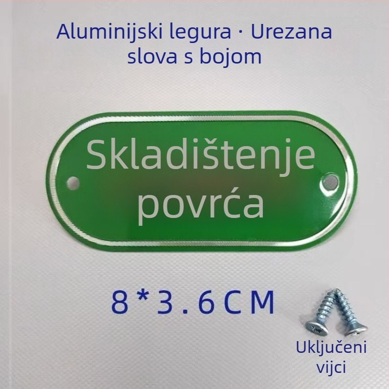 Set kuhinjskih oznaka od aluminijske legure za klasifikaciju sirovih i kuhanih namirnica, samolijepljive etikete s premazom za pečenje, za škole, bolnice, hotele i trgovačka središta. Podrijetlo: Wenzhou, Kina