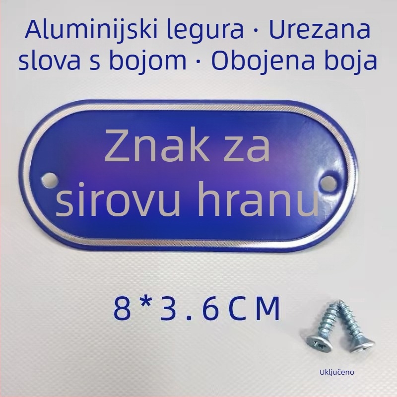 Set kuhinjskih oznaka od aluminijske legure za klasifikaciju sirovih i kuhanih namirnica, samolijepljive etikete s premazom za pečenje, za škole, bolnice, hotele i trgovačka središta. Podrijetlo: Wenzhou, Kina