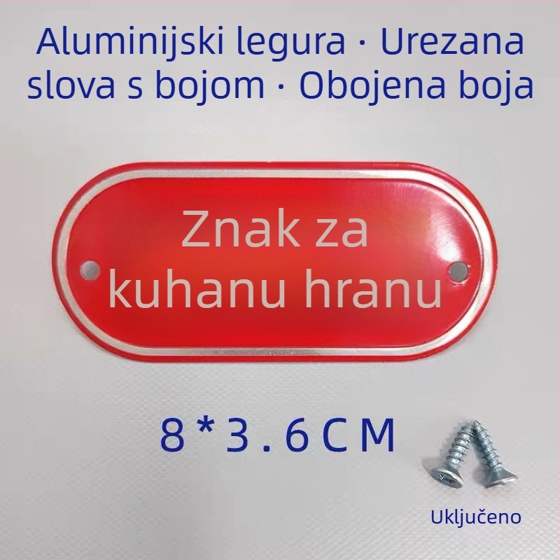 Set kuhinjskih oznaka od aluminijske legure za klasifikaciju sirovih i kuhanih namirnica, samolijepljive etikete s premazom za pečenje, za škole, bolnice, hotele i trgovačka središta. Podrijetlo: Wenzhou, Kina