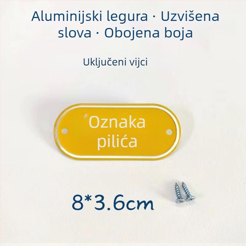 Set kuhinjskih oznaka od aluminijske legure za klasifikaciju sirovih i kuhanih namirnica, samolijepljive etikete s premazom za pečenje, za škole, bolnice, hotele i trgovačka središta. Podrijetlo: Wenzhou, Kina