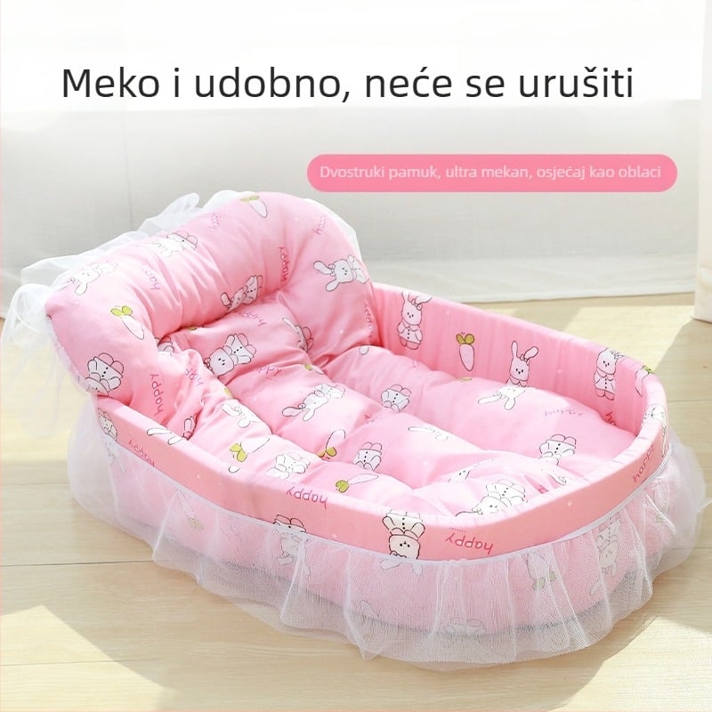 Gnizdo za mačke i pse, sve sezone, u stilu princeze s čipkom, odvojivo i perivo