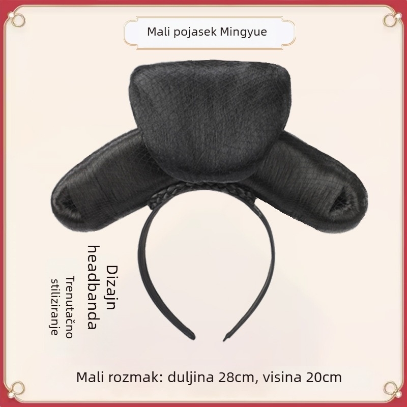 Perika u stilu dinastije Qing za palatni izgled s integriranim dijelom za glavu, model Gege flag head, materijal: žica visoke temperature, duljina: kratka, stil: lagani luksuz.