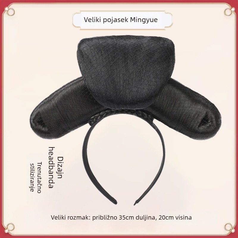 Perika u stilu dinastije Qing za palatni izgled s integriranim dijelom za glavu, model Gege flag head, materijal: žica visoke temperature, duljina: kratka, stil: lagani luksuz.