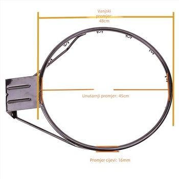 Stenski koš za odrasle – standardni koš za unutarnju/ vanjsku upotrebu; materijal: čelik i lijevano željezo; okvir mreže: 16 mm čelična cijev; težina 4 kg; licencirana privatna marka