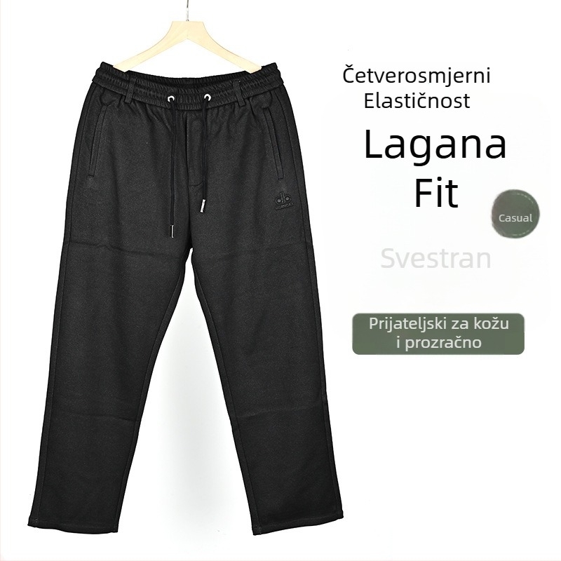 Muške flis hlače, ravni kroj, debeli materijal, 100% poliester, zima