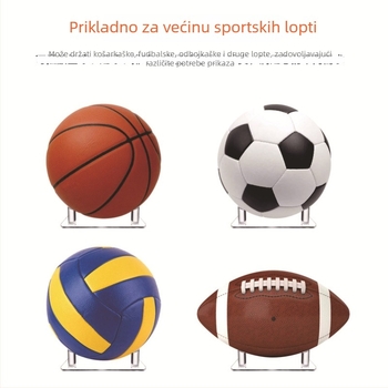 Pinxu akrilni izložbeni stalak za košarkaške, nogometne, odbojkaške, ragbi i bowling lopte – proziran trokutasti nosač za prikazivanje, model CY-66002-3