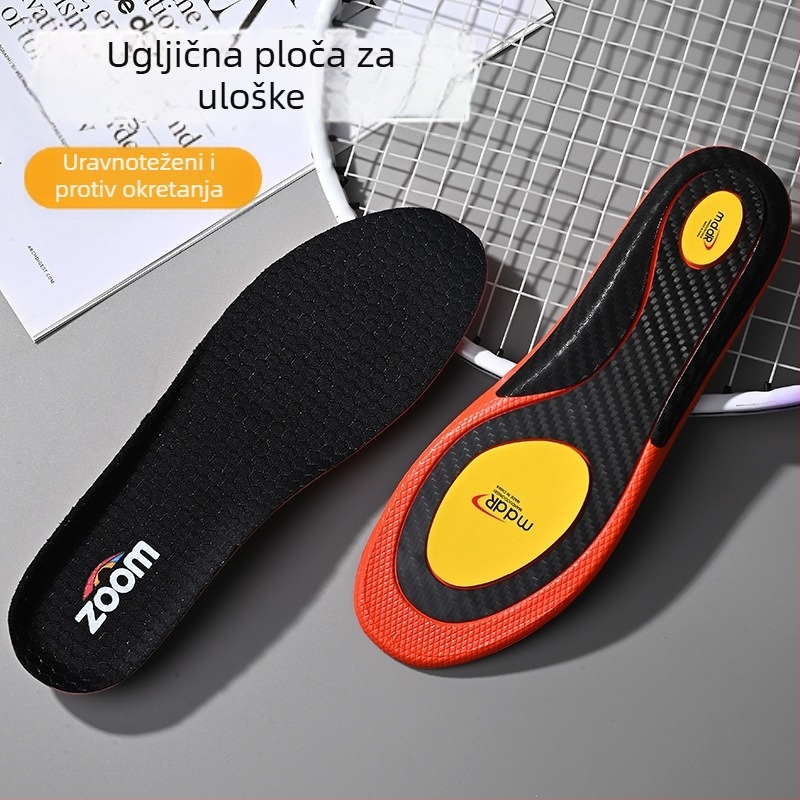 Uložak za sportske tenisice s karbonskom pločom i potporom luka — protuklizni, apsorpcija udara, antibakterijski i upija znoj
