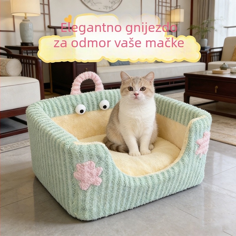 Plišano gnijezdo za kućne ljubimce, toplina za sve sezone, odvojivo i perivo