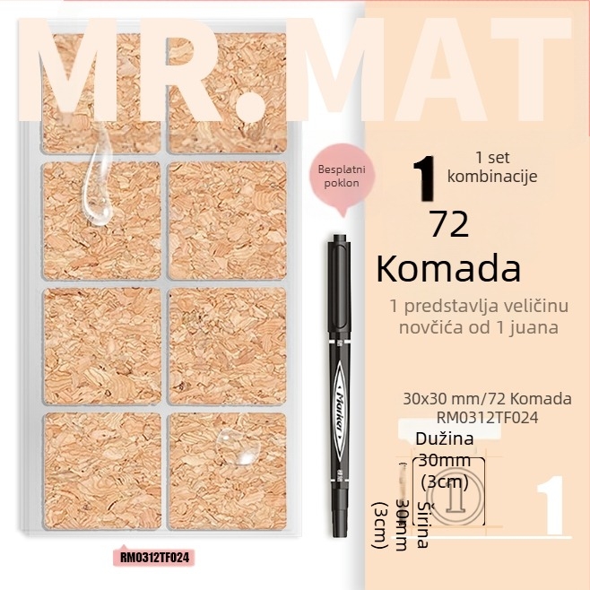 Kork naljepnica – samoljepljiva, tisk, koreanskog stila, vodootporna, za etikete eteričnih ulja i identifikaciju čaša