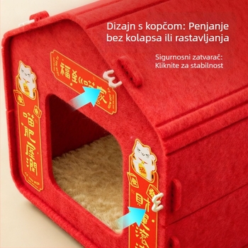 Mačje gnijezdo od filca – prozračano i toplo, cjelogodišnje unutarnje gnijezdo za mačke