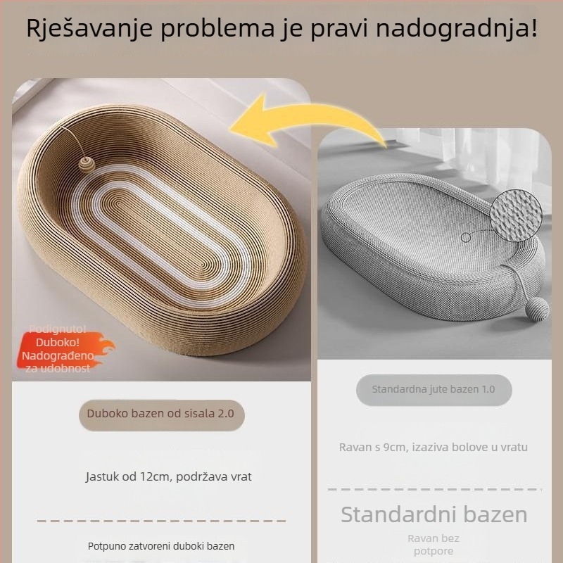 Daska za grebanje mačaka s integriranim gnijezdom; jednostavan stil; pakiranje: 1 kom; materijal: drugo