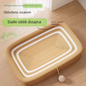 Mačja škrabala od jutovog sizala s integriranim skloništem za mačku – otporna na habanje, bez vlakana, izdržljiva površina za grebanje