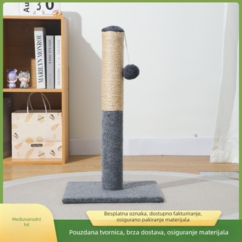 Sisal ploča za grebanje mačaka s vertikalnim stupom, otporna na habanje, uklonjivi stupac, minimalistički stil, pakiranje 1 kom