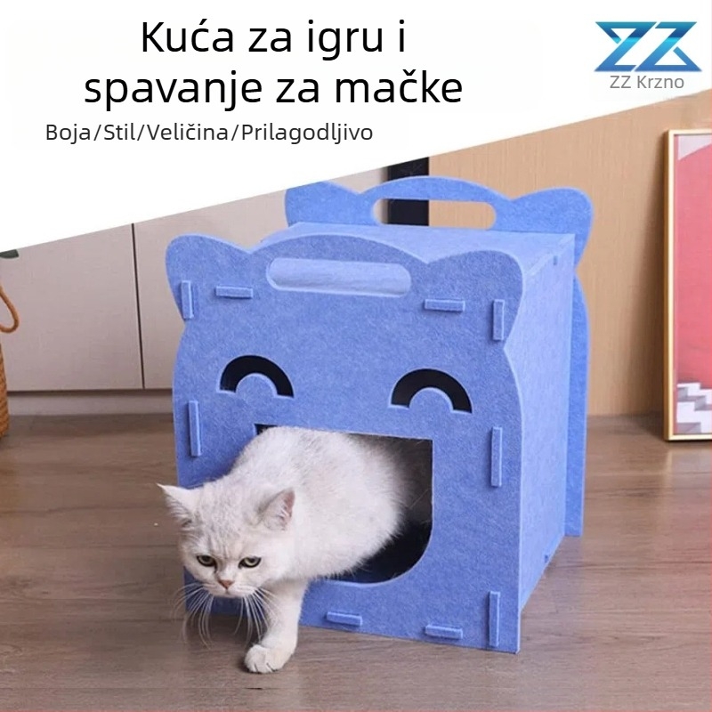 Mačje gnijezdo od filca – univerzalno za sve sezone, zadržava toplinu