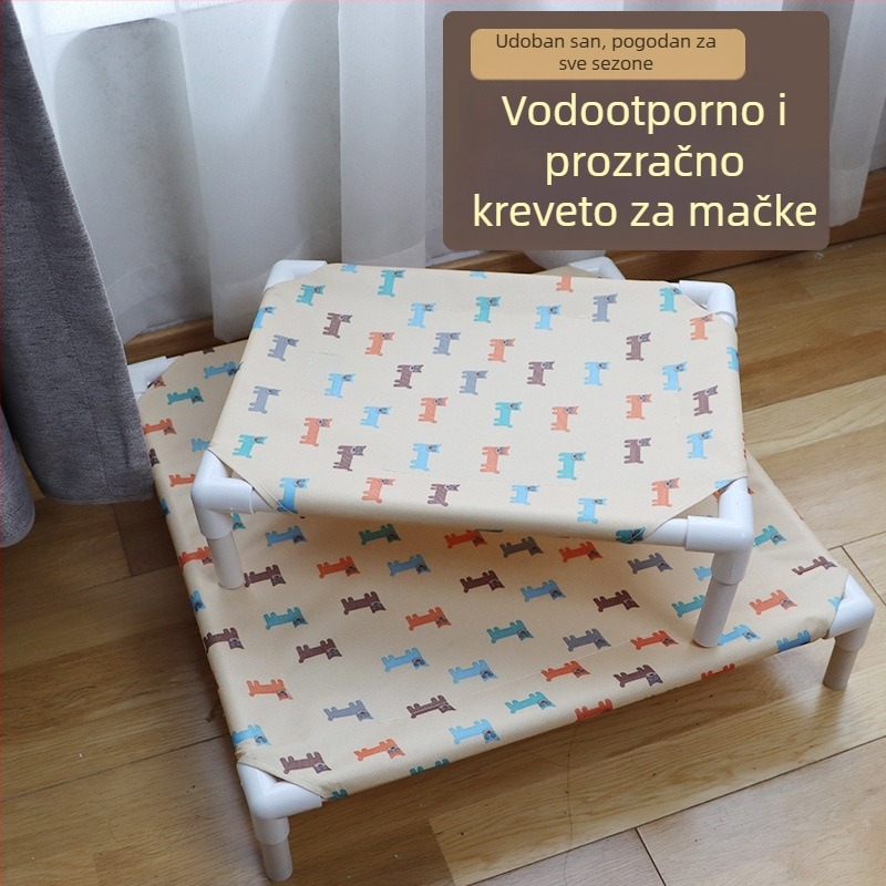 Mačje gnijezdo i kućica za mačke, četverosezonsko, uklonjivo i perivo platneno ležište, podignuto od tla