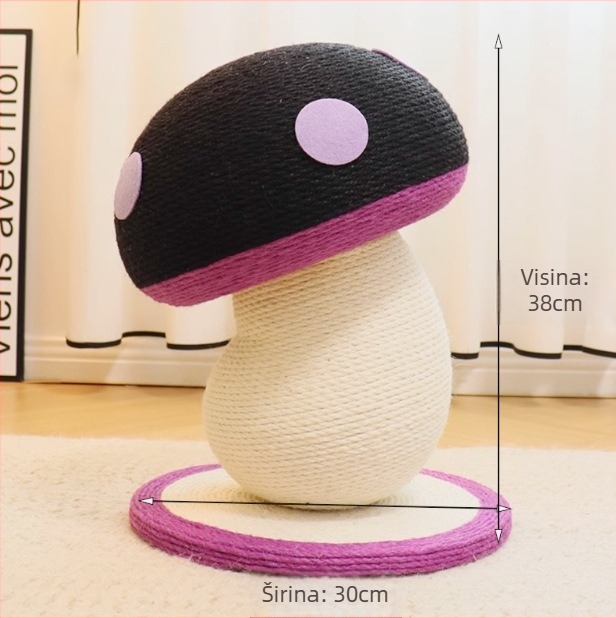 Vertikalni stup za grebanje mačaka, sisal tkanina, otporan na habanje i bez ispadanja vlakana, sladak stil, Kod proizvoda Crooked Mushroom Cat Claw Pillar