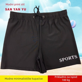 Muške jednobojne kupaće gaće, tkanina poliester-spandeks (90–95% spandeksa), težina 240 g, podstava od pamuk smjese, pogodne za plivanje i vodene sportove
