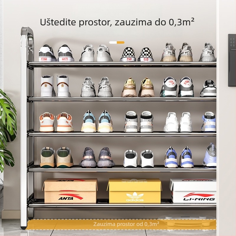 Nehrđajući čelični ormarić za cipele s više etaža za ulazni prostor, model 16541231, više od 10 etaža, moderni minimalistički dizajn