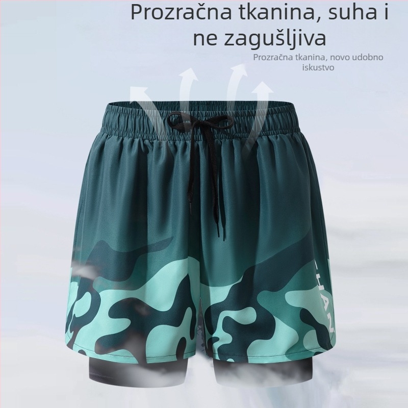 Muške brze suše kupaće šorceve Manlisan, opušteni kroj, glavni materijal poliester 85%/15% spandex, podstava 95% poliester/5% spandex