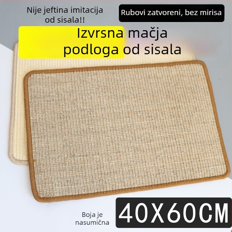 Grebalica za mačke od sisala – otporna na habanje, bez opadanja vlakana, jednostavan dizajn, vertikalno pričvršćivanje na kauč
