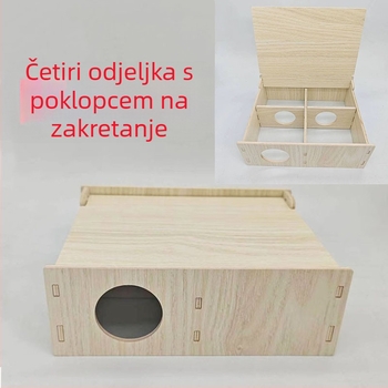 Aoyi drveno gnijezdo za hamstere s proširivim višekamernim dizajnom za četiri sezone