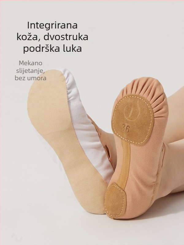Tanečne cipele s mekim potplatom za balet, za odrasle, unisex, potplata od kravljeg kože, prozračne, brzo suše, lagane, za balet i moderni ples