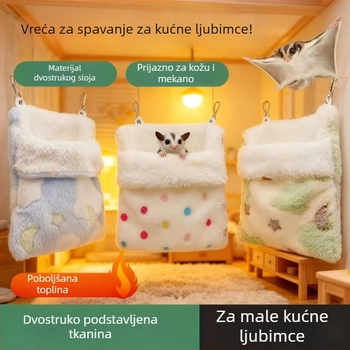 Viseće gnijezdo za hrčka – kružno, pamuk-lan, toplo za zimu