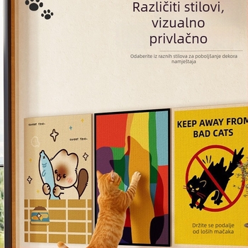Zidna škrabica za mačke s filcom, debela, otporna na habanje, zaštita kauča, sladak stil
