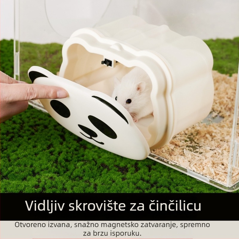 Kavez za hamstera s odvojivim poklopcem i prozorom za promatranje, PP materijal, pravokutnog oblika, prozračan, vanjska otvarajuća vrata