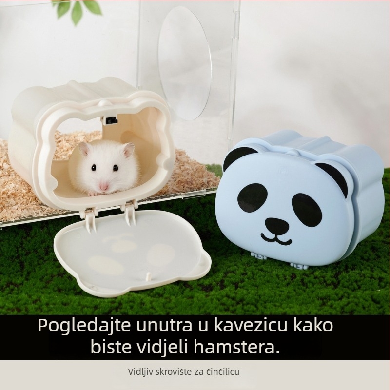 Kavez za hamstera s odvojivim poklopcem i prozorom za promatranje, PP materijal, pravokutnog oblika, prozračan, vanjska otvarajuća vrata