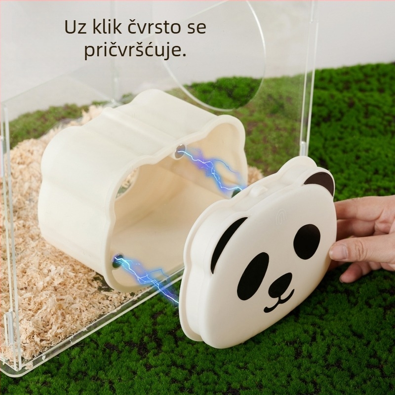 Kavez za hamstera s odvojivim poklopcem i prozorom za promatranje, PP materijal, pravokutnog oblika, prozračan, vanjska otvarajuća vrata