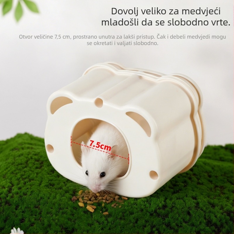 Kavez za hamstera s odvojivim poklopcem i prozorom za promatranje, PP materijal, pravokutnog oblika, prozračan, vanjska otvarajuća vrata