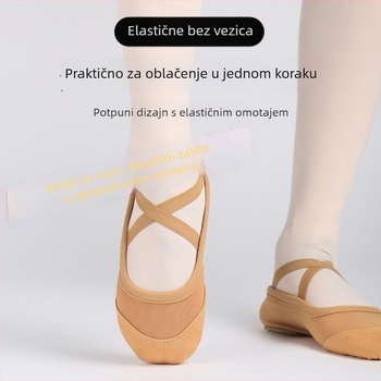 Tanevne cipele za djevojčice – mrežasti gornji dio, jednostavna konstrukcija, protuklizna kožna potplat, prozračne, lake, otporne, za balet i moderni ples