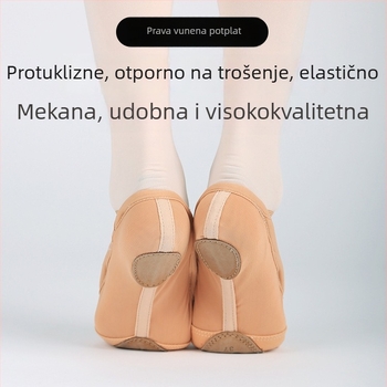 Tanevne cipele za djevojčice – mrežasti gornji dio, jednostavna konstrukcija, protuklizna kožna potplat, prozračne, lake, otporne, za balet i moderni ples