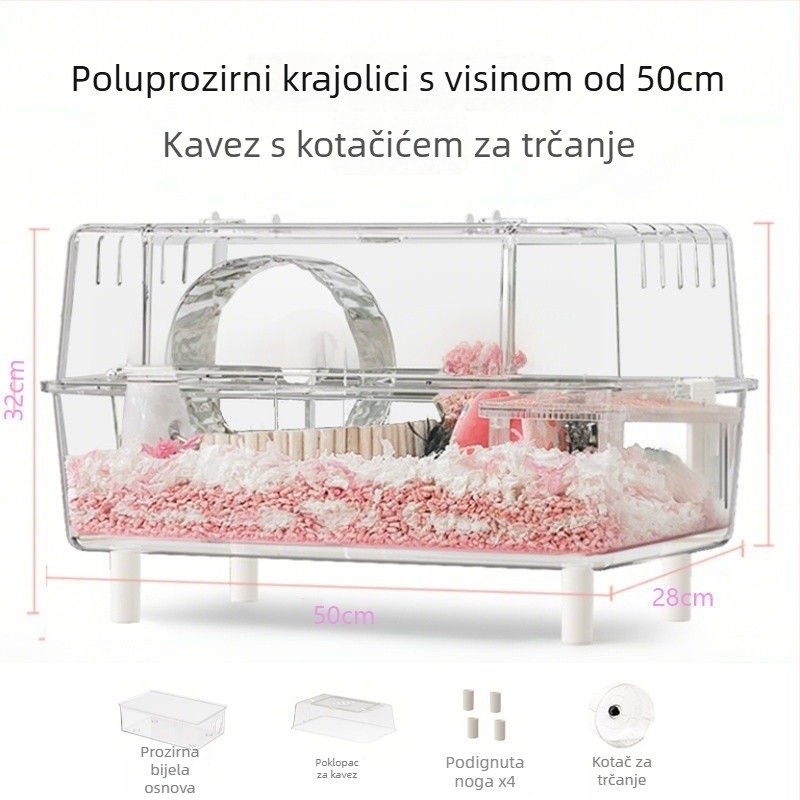 Plastični kavez za hrčke, siguran za žvakanje